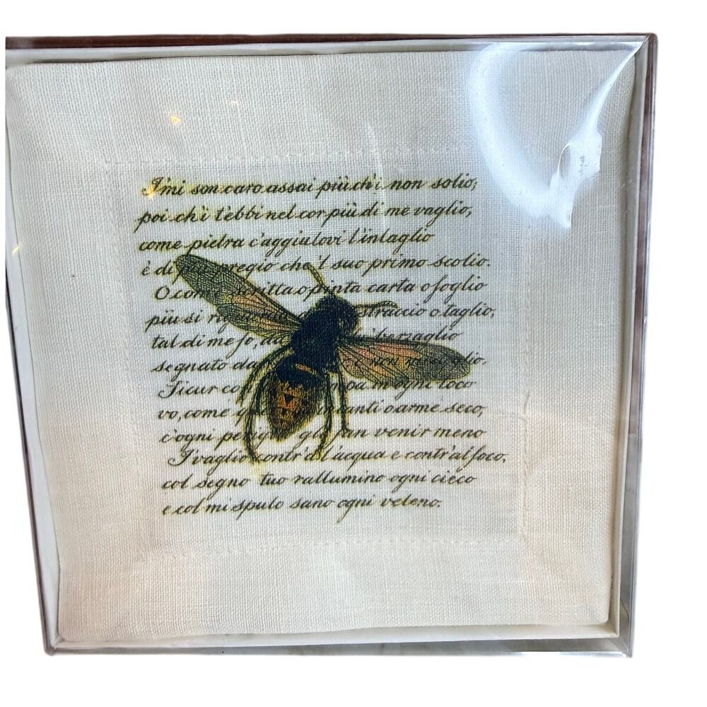 Queen Bee Linen Cocktail Napkins